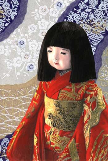 Doll in red Kimono